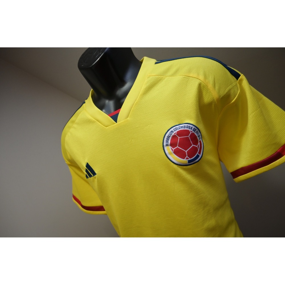 Adidas Colombia Soccer Jersey Mens XL Yellow Short Sleeve Aeroready‎ Excellent